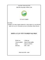 Nghiên cứu hoạt động sinh kế và thu nhập của người dân miền núi tại xã Vĩnh Kiên  huyện Yên Bình  tỉnh Yên Bái