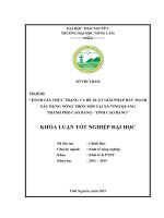 Đánh giá thực trạng và đề xuất giải pháp đẩy mạnh xây dựng nông thôn mới tại xã Vĩnh Quang  TP Cao Bằng  tỉnh Cao Bằng