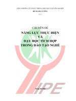 NĂNG LỰC THỰC HIỆN VÀ DẠY HỌC TÍCH HỢP TRONG ĐÀO TẠO NGHỀ