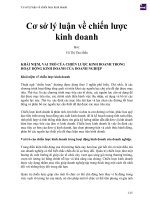 Cơ sở lý luận về chiến lược kinh doanh