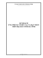 KẾ HOẠCH ỨNG PHÓ SỰ CỐ BỨC XẠ VÀ HẠT NHÂN TRÊN ĐỊA BÀN TỈNH HÀ TĨNH