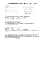 đề thi cuối kì 2 tiểu học tân hương