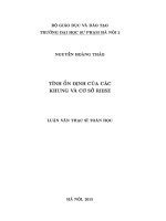 Luận văn tính ổn định của các khung và cơ sở riesz