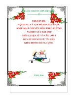 CHUYÊN ĐỀ  NỘI DUNG VÀ TẬP HỒ SƠ CHUYÊN ĐỀ  SINH HOẠT CHUYÊN MÔN THEO HƯỚNG NGHIÊN CỨU BÀI HỌC  MÔN LUYỆN TỪ VÀ CÂU LỚP 3  ĐẦY ĐỦ HỒ SƠ LƯU TÀI LIỆU  KIỂM ĐỊNH CHẤT LƯỢNG.