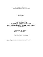 Luận văn thạc sĩ ảnh hưởng của môi trường dinh dưỡng tới quá trình tạo sản phẩm kombucha từ chè PT10