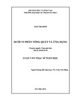 Luận văn dưới vi phân tổng quát và ứng dụng