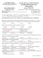 Đề thi thử THPTQG vật lý trường THPT ba vì 2016 lần 2