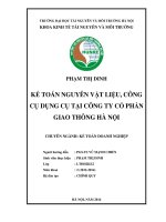 Đề cương luận văn tốt nghiệp kế toán nguyên vật liệu