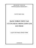 Luận văn mạng noron nhân tạo và ứng dụng trong gom cụm sản phẩm