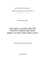 Luận văn bài toán cauchy đối với phương trình đạo hàm riêng tuyến tính tổng quát 