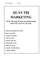 Thực hiện kế hoạch marketing cho tập đoàn NGK CocaCola Việt Nam.