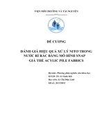 ĐÁNH GIÁ HIỆU QUẢ XỬ LÝ NITƠ TRONG NƯỚC RỈ RÁC BẰNG MÔ HÌNH SNAP GIÁ THỂ ACYLIC PILE FABRICS