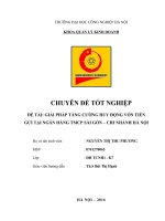 GIẢI PHÁP TĂNG CƯỜNG HUY ĐỘNG VỐN TIỀN GỬI TẠI NGÂN HÀNG TMCP SÀI GÒN – CHI NHÁNH HÀ NỘI