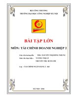 BÀI TẬP LỚN  MÔN TÀI CHÍNH DOANH NGHIỆP 2: Công ty cổ phần bánh kẹo ABC