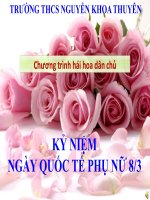Chương trình trò chơi đố vui để học, tọa đàm mồng 8 tháng 3, hệ thống các câu hỏi và tình huống