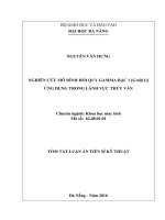 Nghiên cứu mô hình hồi quy gamma bậc 1 GAR(1) ứng dụng trong lãnh vực thủy văn