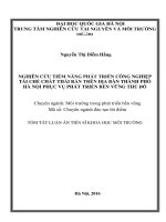 NGHIÊN cứu TIỀM NĂNG PHÁT TRIỂN CÔNG NGHIỆP tái CHẾ CHẤT THẢI rắn TRÊN địa bàn THÀNH PHỐ hà nội PHỤC vụ PHÁT TRIỂN bền VỮNG THỦ đô 