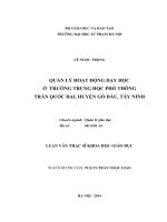 LUẬN VĂN QUẢN LÝ HOẠT ĐỘNG DẠY HỌC Ở TRƯỜNG TRUNG HỌC PHỔ THÔNG TRẦN QUỐC ĐẠI, HUYỆN GÒ DẦU, TÂY NINH