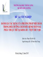 Đánh giá tác dụng của phương pháp nhĩ châm trong điều dưỡng chăm sóc bệnh nhân sau phẫu thuật trĩ tại khoa b3  viện y học cổ truyền 