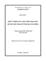 Phát triển du lịch trên địa bàn huyện bố trạch tỉnh quảng bình