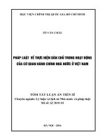 Pháp luật về thực hiện dân chủ trong hoạt động của cơ quan hành chính nhà nước ở việt nam