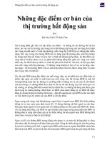 Những đặc điểm cơ bản của thị trường bất động sản