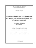 NGHIÊN CỨU ẢNH HƯỞNG CỦA MÔI TRƯỜNG ĐẾN HIỆN TƯỢNG PHÓNG ĐIỆN CỦA VẬT LIỆU CÁCH ĐIỆN NGOÀI TRỜI