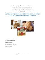 sự thay đổi độ ẩm và thoái hóa tbột của các sp bánh trong tgian bảo quản