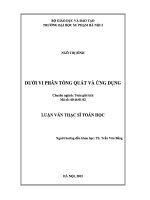 Luận văn thạc sĩ dưới vi phân tổng quát và ứng dụng