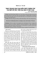 Thực trạng đào tạo kiến thức thông tin tại một số thư viện đại học ở việt nam