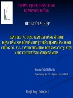 Đánh giá tác dụng giảm đau bằng kết hợp điện châm, xoa bóp bấm huyệt trên bệnh nhân có hội chứng cổ   vai   tay do thoái hóa đốt sống cổ tại viện y học cổ truyền năm 2015 