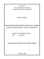 THE ECONOMIC DEVELOPMENT SERVICES IN MARINE AREAS, ISLAND IN BA RIA   VUNG TAU PROVINCE