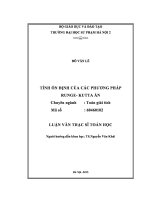 Luận văn thạc sĩ tính ổn định của các phương pháp runge  kutta ẩn