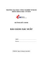 BÀI GIẢNG XÁC SUẤT THỐNG KÊ CỔ ĐIỂN