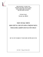 Một số đặc điểm hội chứng chuyển hóa ở bệnh nhân thoái hóa khớp gối nguyên phát 