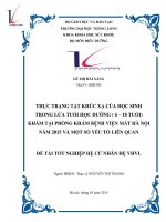 Thực trạng tật khúc xạ của học sinh trong lứa tuổi học đường (6-18 tuổi) khám tại phòng khám bệnh viện mắt hà nội năm 2015 và một số yếu tố liên quan