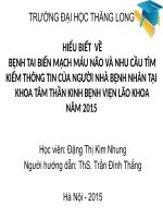 Hiểu biết về tai biến mạch máu não và nhu cầu tìm kiếm những thông tin của người nhà bệnh nhân tại khoa thần kinh   bệnh viện lão khoa năm 2015 