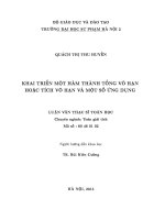 Luận văn thạc sĩ khai triển một hàm thành tổng vô hạn hoặc tích vô hạn và một số ứng dụng
