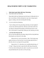 HOẠCH ĐỊNH CHIẾN lược MARKETING