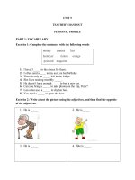 UNIT 5 TEACHER’S HANDOUT PERSONAL PROFILE