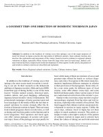 A GOURMET TRIP: ONE DIRECTION OF DOMESTIC TOURISM IN JAPAN