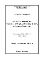 Giải pháp giảm nghèo trên địa bàn quận ngũ hành sơn, thành phố đà nẵng