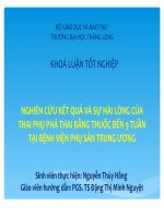 Nghiên cứu kết quả và sự hài lòng của thai phụ phá thai bằng thuốc đến 9 tuần tại bệnh viện sản phụ trung ương 