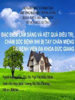 Đặc điểm lâm sàng và kết quả điều trị, chăm sóc bệnh nhi bị tay chân miệng tại bệnh viện đa khoa đức giang 