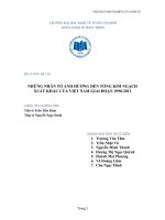 NHỮNG NHÂN tố ẢNH HƯỞNG đến TỔNG KIM NGẠCH XUẤT KHẨU của VIỆT NAM GIAI đoạn 1990 2011 