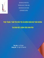 Thực trạng tuân thủ bệnh nhân điều trị của bệnh nhân đái tháo đường tại khoa nội bệnh viện xanh pôn 