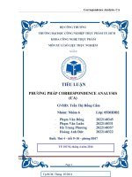 PHƯƠNG PHÁP PHÂN TÍCH TƯƠNG ỨNG  CORRESPONDENCE ANALYSIS (CA)