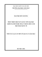 PHÁT TRIỂN đội NGŨ GIẢNG VIÊN đại học KHỐI NGÀNH NGHỆ THUẬT TRONG bối CẢNH hội NHẬP QUỐC tế