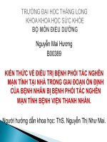 Kiến thức về điều trị bệnh phổi tắc nghẽn mạn tính tại nhà trong giai đoạn ổn định của bệnh nhân bị bệnh phổi tắc nghẽn mạn tính bệnh viện thanh nhàn 