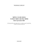 NHỮNG VẤN ĐỀ CHUNG VỀ PHÁT TRIỂN CHƯƠNG TRÌNH ĐÀO TẠO GIÁO VIÊN